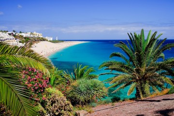 La plage Playa de Morro Jable. Fuerteventura,Espagne
